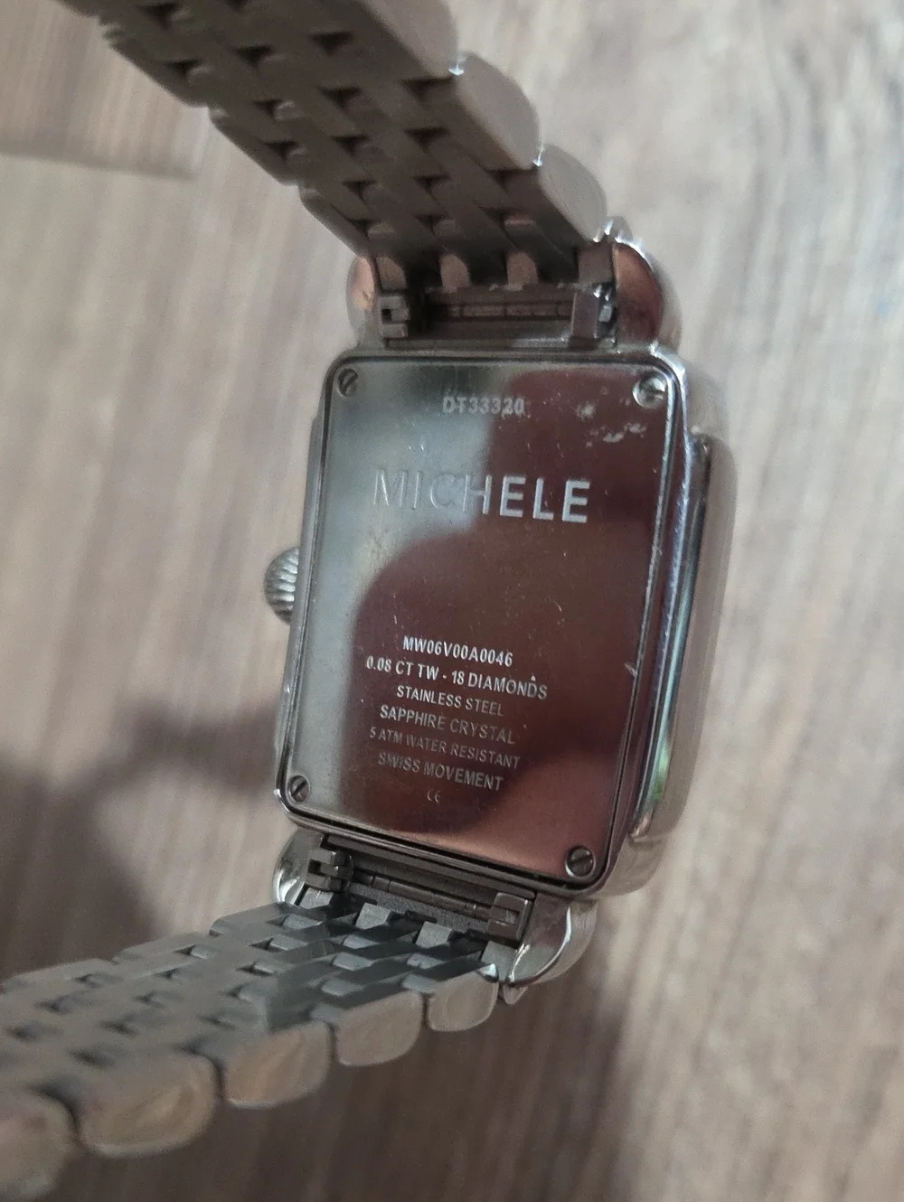 MICHELE Deco diamond Steel Watch